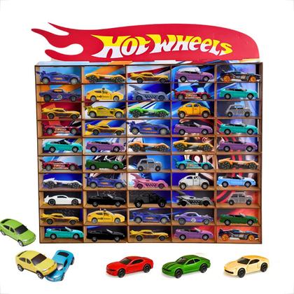 Porta Carrinhos Hot Wheels Expositor 50 Carrinhos Madeira Mdf Colecionaveis - Grupo Paraiso MDF Imagem de Porta Carrinhos Hot Wheels Expositor 50 Carrinhos Madeira Mdf Colecionaveis