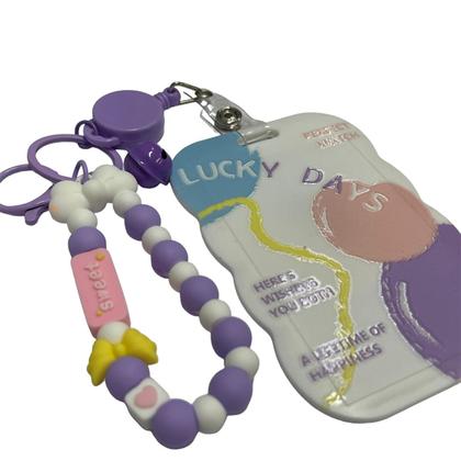 Imagem de Porta Cartão Crachá Frases com Cordão Retrátil