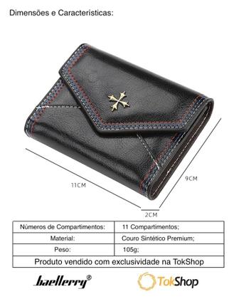 Imagem de Porta Cartões Feminino Com Fecho Baellerry Original