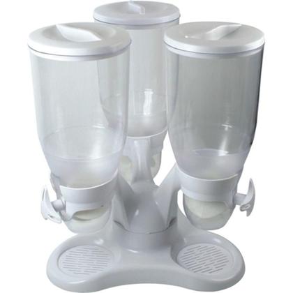 Imagem de Porta Cereal Giratório de Mesa com 3 Reservatórios Dispenser
