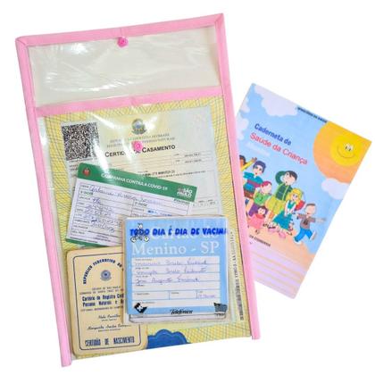 Imagem de Porta Certidão Pasta Documentos Plastificado Transparente Várias Cores