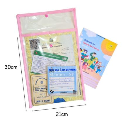 Imagem de Porta Certidão Pasta Documentos Plastificado Transparente Várias Cores