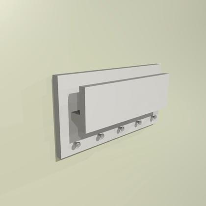 Imagem de Porta Chaves De Parede Com Suporte Para Cartas Branco