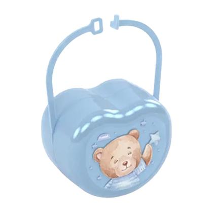 Imagem de Porta Chupeta de Plástico para Bebê com Tampa Trava e Alça