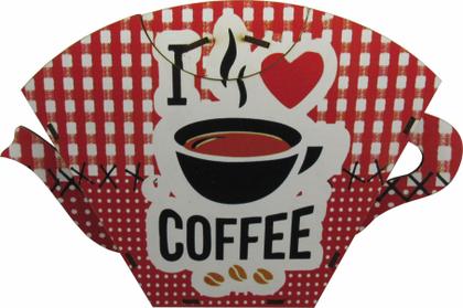 Imagem de Porta Coador Filtro De Papel Para Café Modelo I Love Coffe Mdf