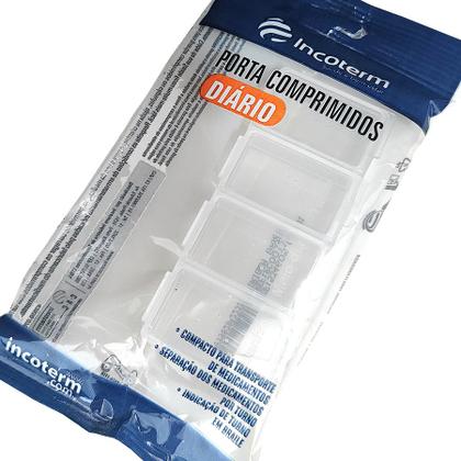 Imagem de Porta Comprimidos Diário 4 Compartimentos Translúcido Incoterm