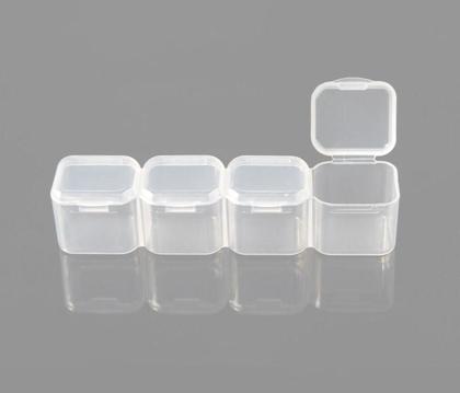 Imagem de Porta comprimidos grande suplementos com 56 divisorias caixa de medicamentos costura organizador transparente branco lux