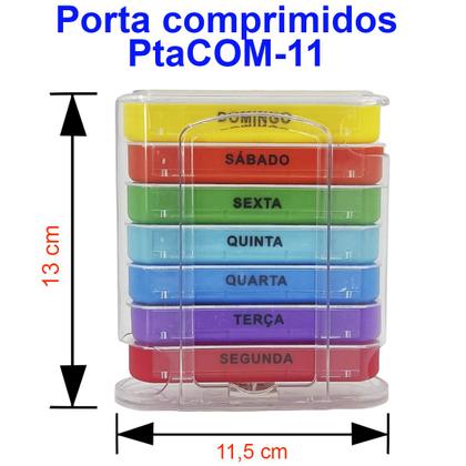 Imagem de Porta Comprimidos Semanal Caixinha de Remédio Organizador de Medicamento Estojo PilBox Diário Cápsulas Smart Manhã Tarde