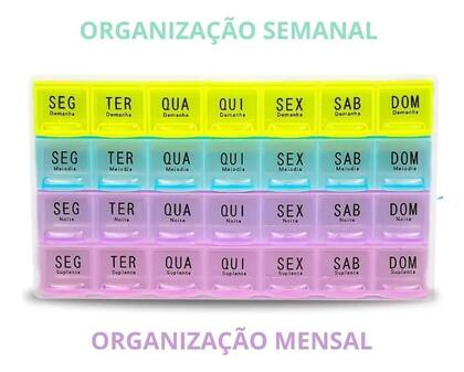 Imagem de Porta Comprimidos Semanal Grande Organizador 4x Ao Dia
