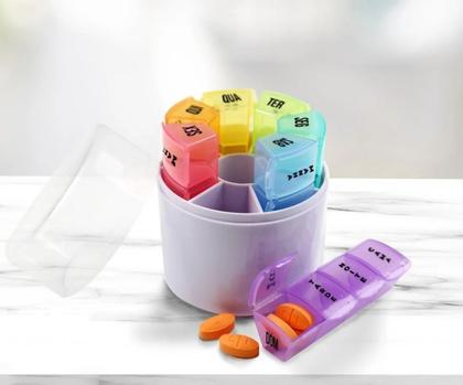 Imagem de Porta Comprimiidos Semanal 4x Dia Organizador De Medicameentos