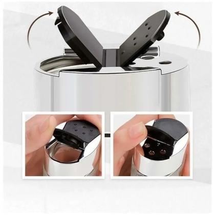 Imagem de Porta Condimentos De Luxo com Suporte em Metal Cromado 06 Potes em Vidro de 120ML e Tampa Dosadora  - Wincy