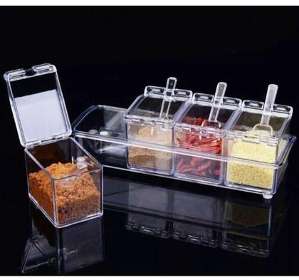 Imagem de Porta Condimentos E Temperos Acrílico Lindo Crystal 4 Potes