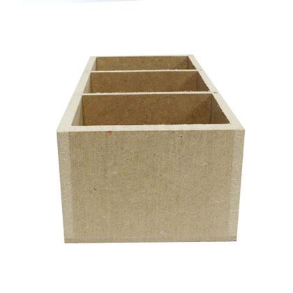 Imagem de Porta Controle com 3 Divisórias de MDF Madeira Crua - Tamanho: 15 x 12 x 09 cm