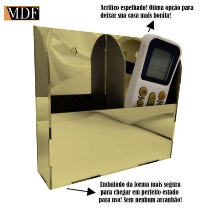 Imagem de Porta Controle em Acrilico Parede ou Mesa com 2 Divisória 15x4x14 Colorido