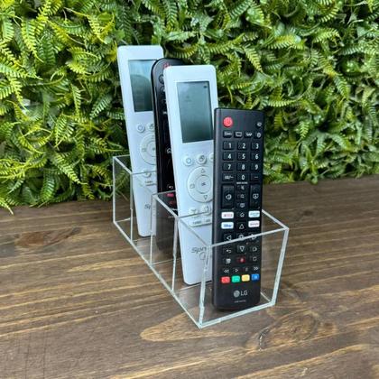 Imagem de Porta Controle Remoto Triplo Mesa Acrílico Cristal