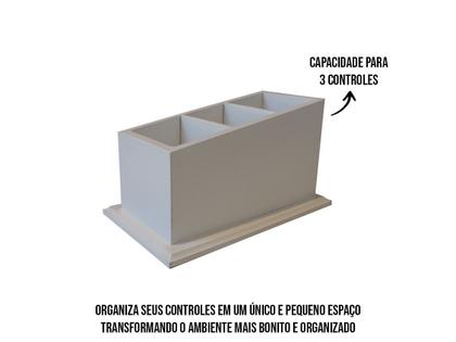 Imagem de Porta Controle Remotos Com 3 Divisórias Branco Em Mdf