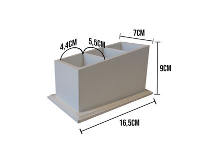 Imagem de Porta Controle Remotos Com 3 Divisórias Branco Em Mdf