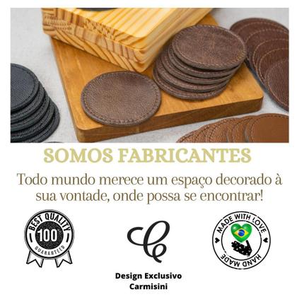 Imagem de Porta copo de mesa Descanso copo em couro promoção Kit com 6