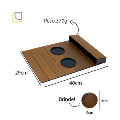 Imagem de Porta Copo Para Braço Do Sofá Retrátil Madeira