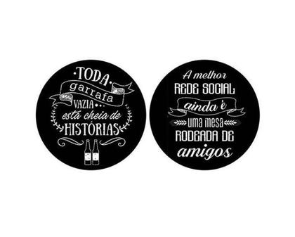 Imagem de Porta Copos Cerveja E Amigos Em Mdf Com 6 Unidades Preto