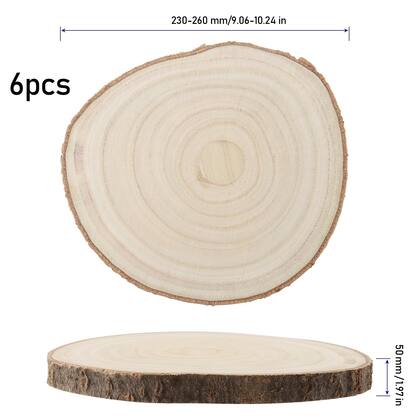 Imagem de Porta-copos de mesa de madeira KINJOEK 6PCS 23-25cm de madeira natural
