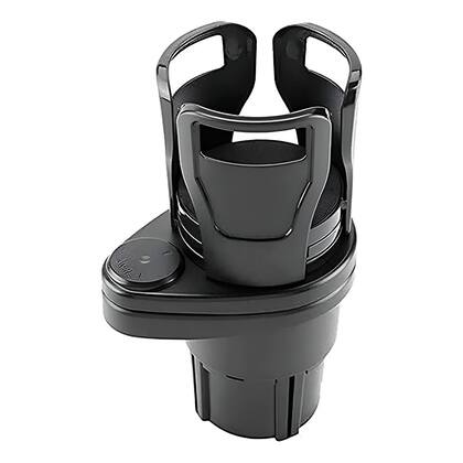Imagem de Porta Copos Duplo 360 Giratório Regulável para Carro Preto Multifuncional