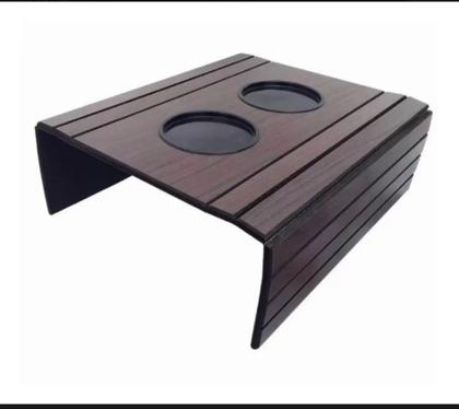 Imagem de Porta Copos e Controle Remoto em Madeira para Braço do Sofá