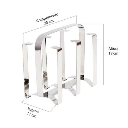 Imagem de Porta Copos Em Aço Inox Para 6 Copos