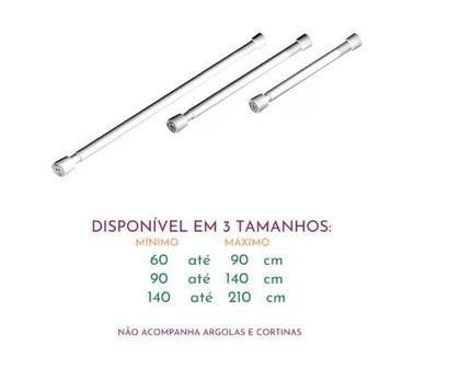 Imagem de Porta Cortina Box Varão Box Banheiro Extensível Universal Ajustavel 60x90cm