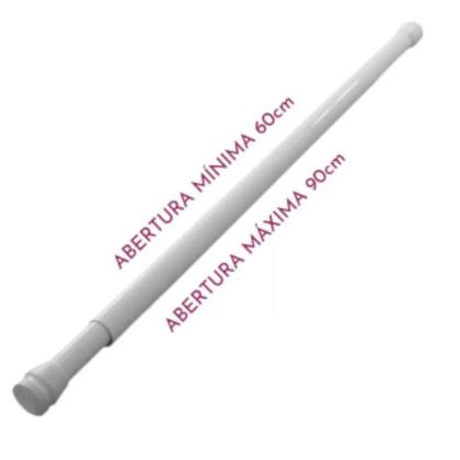 Imagem de Porta Cortina Box Varão Box Banheiro Extensível Universal Ajustavel 60x90cm