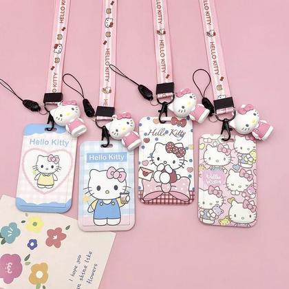 Imagem de Porta-Crachá Hello Kitty & My Melody - Com Cordão para o Pescoço e Chaveiro Sanrio