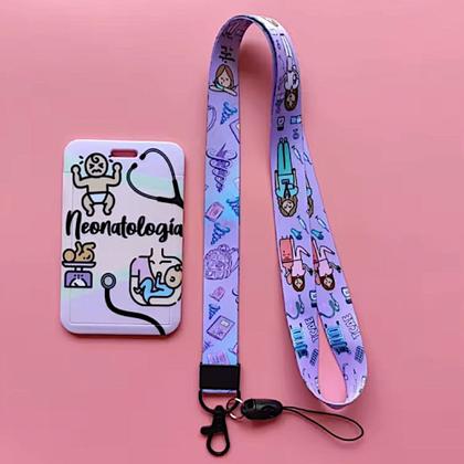 Imagem de Porta Crachá Vertical Com Cordão Bebê Enfermagem Uti Neo