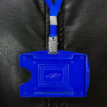 Imagem de Porta Crachá Vertical e Horizontal Rígido Azul Royal 50un