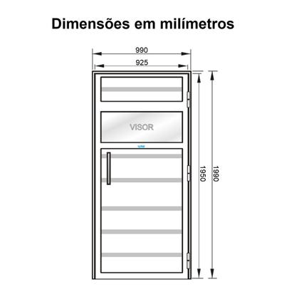 Imagem de Porta de Alumínio Branco com Contramarco para Sauna a Vapor 0,99x1,99 m - Sodramar