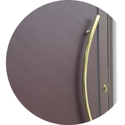 Imagem de Porta de Aluminio Lambril 210x100cm com Puxador Super Savana Brimak Marrom Corten Dourado