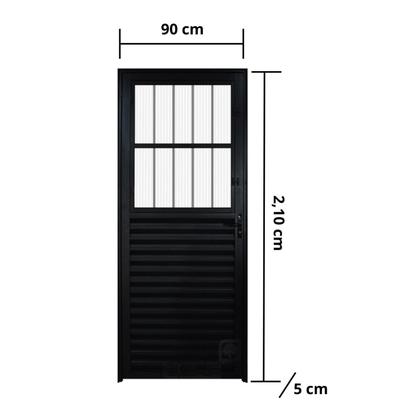 Imagem de Porta de Alumínio Lambril 210x90cm Lado Direito Postigo Hale Esquadrias