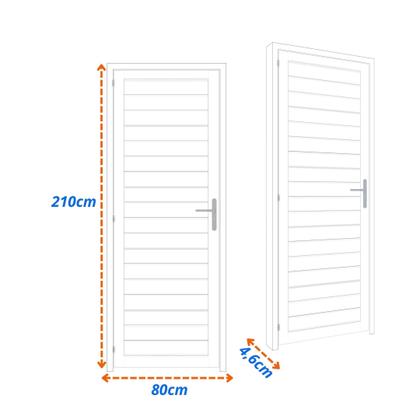 Imagem de Porta de Alumínio Laminada 210x80cm Soft Plus MGM Abertura Esquerda Branco