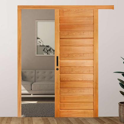 Imagem de Porta de Correr AD01 em Madeira Maciça Tauari com Moldura Mapaf