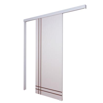 Imagem de Porta de Correr Branco Prime Frisada F06