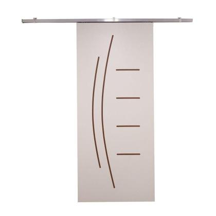 Imagem de Porta De Correr Branco Prime Frisada Kit Alumínio F08 - Smile - 210x70