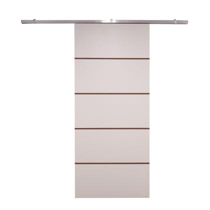 Imagem de Porta de Correr Branco Prime Frisada Kit Alumínio