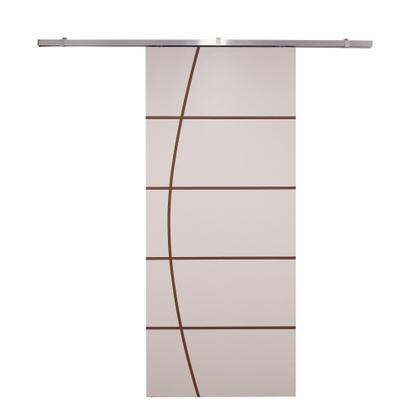 Imagem de Porta de Correr Branco Prime Frisada Kit Alumínio