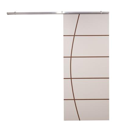 Imagem de Porta de Correr Branco Prime Frisada Kit Alumínio