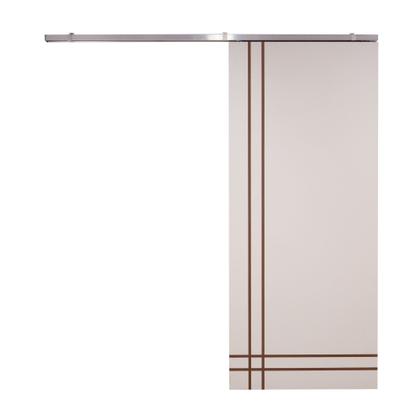 Imagem de Porta de Correr Branco Prime Frisada Kit Alumínio