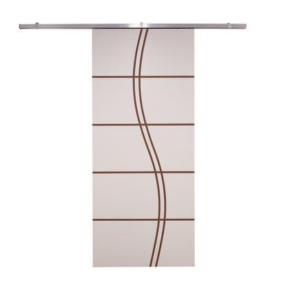 Imagem de Porta de Correr Branco Prime Frisada Kit Alumínio