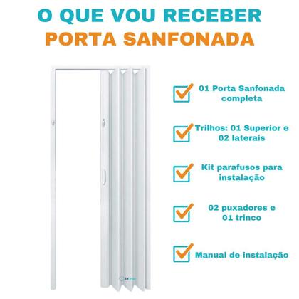 Porta De Correr Sanfonada De Pvc 60cm Para Banheiro Branca - Plaflex ...