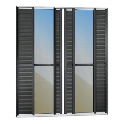 Imagem de Porta de Correr Venez. 6 Folhas Moveis 210 X 200 Elite com Fechadura Tetra Vidro Reflex
