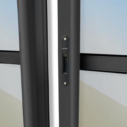 Imagem de Porta de Correr Venez. 6 Folhas Moveis 210 X 200 Elite com Fechadura Tetra Vidro Reflex