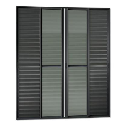 Imagem de Porta de Correr Venez. 6 Folhas Moveis 210 X 200 Elite com Fecho Automático Vidro Liso