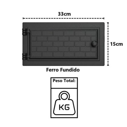 Imagem de Porta De Forno A Lenha Em Ferro Fundido Tijolinho 33x15cm - Elegância Garantida